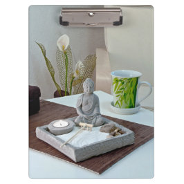 Buddha-staty i Zen Sten Garden Clipboard