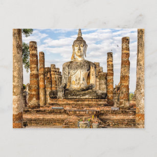 Buddha-staty, Wat Mahait, Sukhothai Historical Vykort