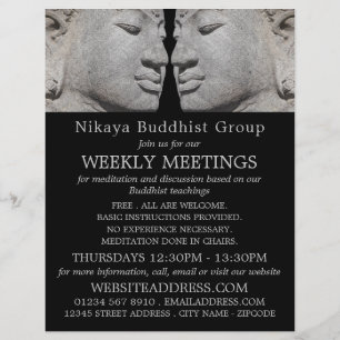 Buddha-statyer, buddhistiska gruppen Reklamation F Reklamblad