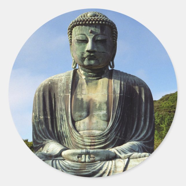 Buddha Sticker Runt Klistermärke (Framsida)