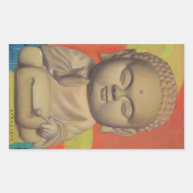 Buddha Stickers Rektangulärt Klistermärke (Framsida)