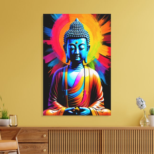 Buddha - Strålar av lugn Canvastryck (Insitu (Vardagsrum))
