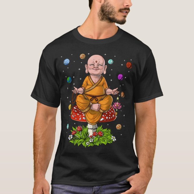Buddha Svamp Meditation T Shirt (Framsida)
