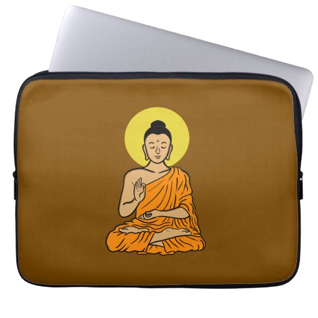 Buddha tecknad Buddhism.net Laptop Fodral (Framsidan)