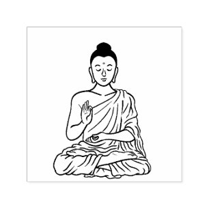 Buddha tecknad Buddhism.net Självfärgande Stämpel