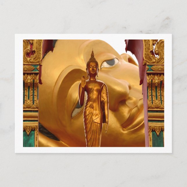 Buddha Thailand Peace Tranquilitet Serenity Vykort (Framsida)