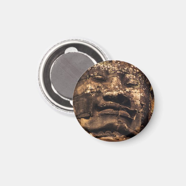 Buddha-totem Angkor Wat cirkelmagnet Magnet (Front/Back)