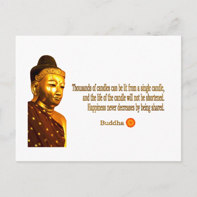Buddha ~ Tusentals ljus kan vara linda... Vykort (Framsida)