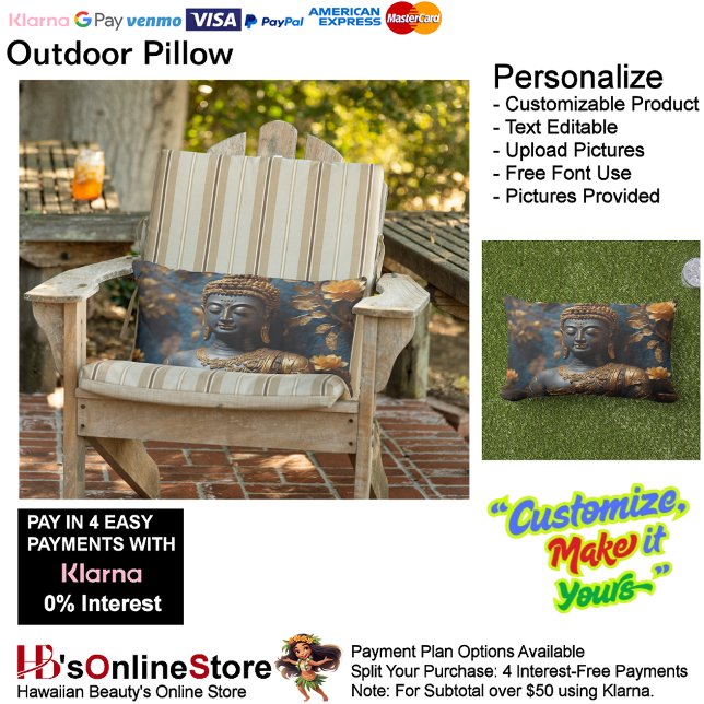 Buddha Ultra Cozy Utomhus Kuddcover för soffa Lumbarkudde (Buddha Ultra Cozy Outdoor Throw Pillow.)