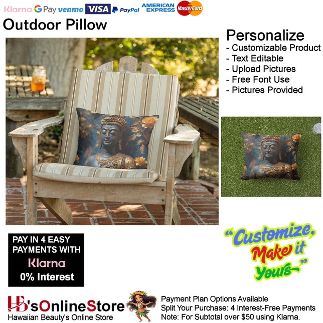 Buddha Ultra Mysigt Dekorativ kudde utomhus (Buddha Ultra Cozy Outdoor Throw Pillow.)