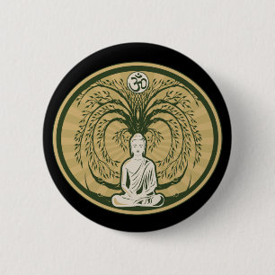 Buddha under det Bodhi träd Knapp