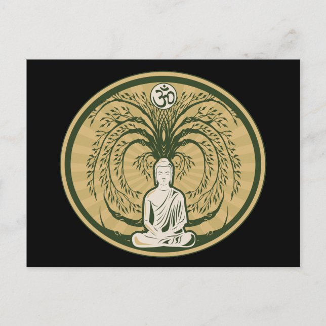 Buddha under det Bodhi träd Vykort (Framsida)