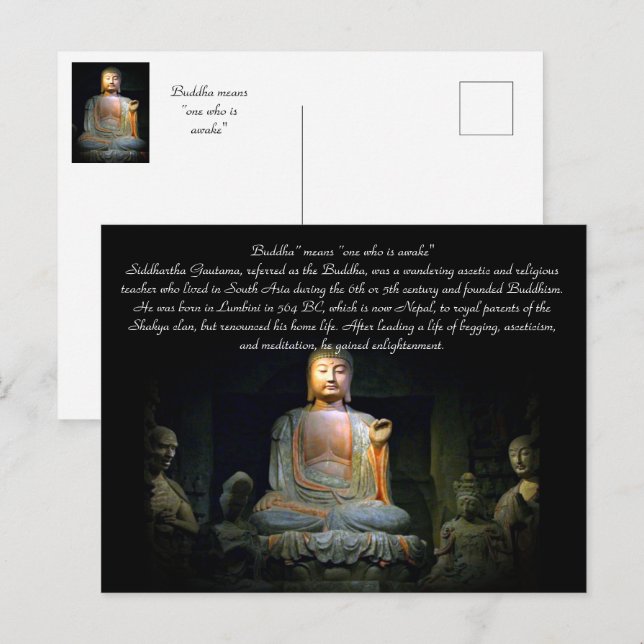 Buddha-upplysning Vykort (Fram/baksida)
