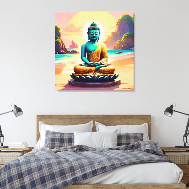 Buddha - Upplysta kuster av upplysning  Canvastryck (Insitu (sovrum))