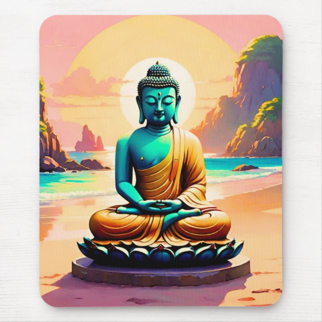 Buddha - Upplysta kuster av upplysning  Musmatta (Framsidan)