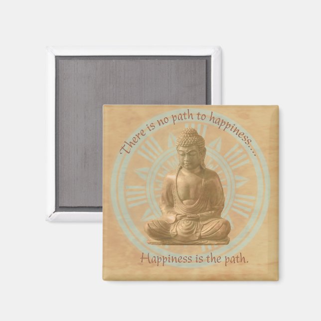Buddha - Väg till lycka Mandala Magnet (Front/Back)