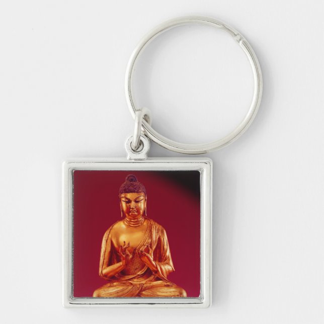 Buddha Vairocana, Tangdynasti Fyrkantig Silverfärgad Nyckelring (Framsidan)