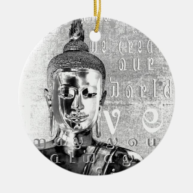 Buddha välsignelse julgransprydnad keramik (Framsidan)