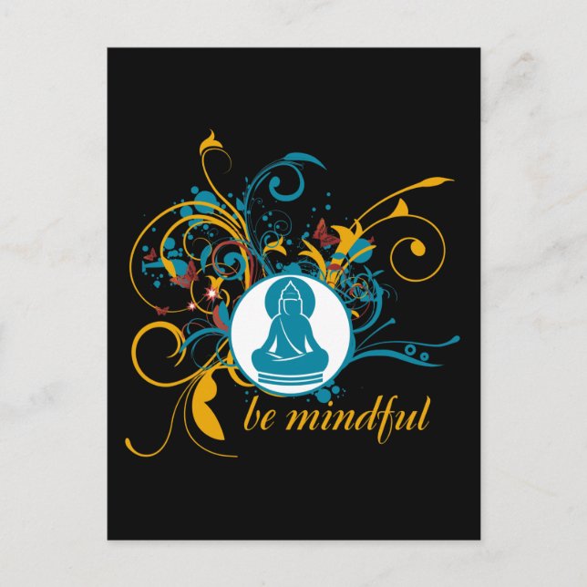 Buddha var uppmärksam vykort (Framsida)