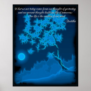 Buddha varar besvärad citationsteckenaffischen poster