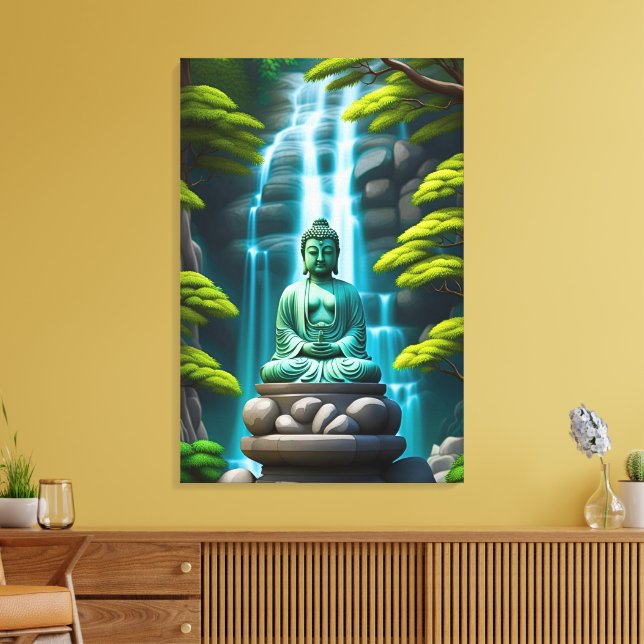 Buddha vattenfall canvastryck (Insitu (Vardagsrum))