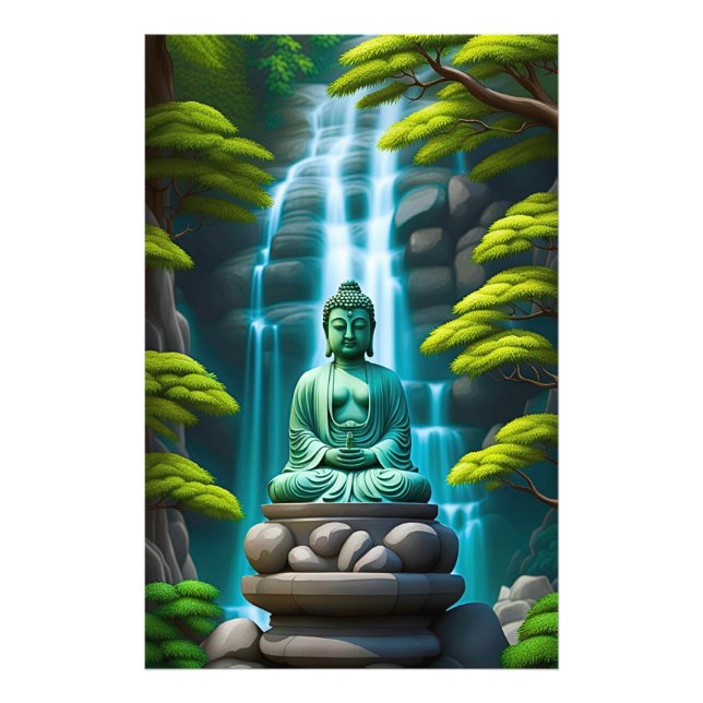 Buddha vattenfall fototryck (Framsidan)