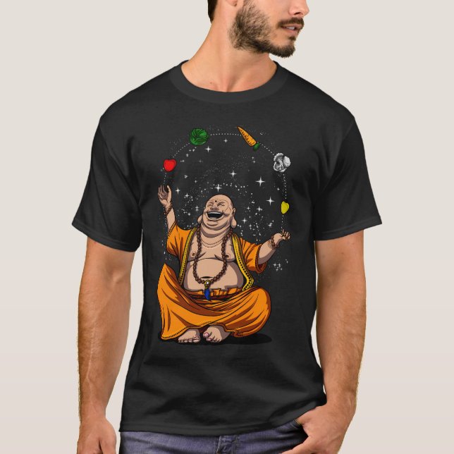 Buddha Vegansk Meditation T Shirt (Framsida)