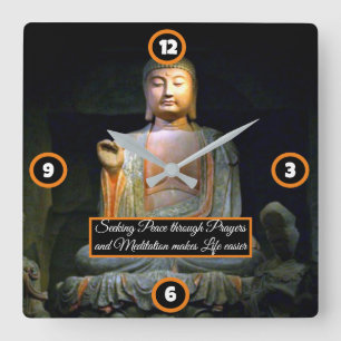 Buddha-visdom Fyrkantig Klocka