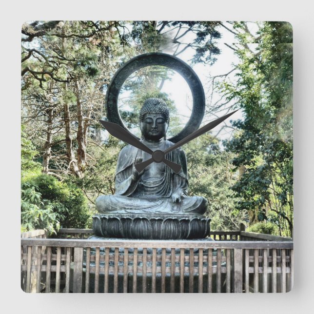 Buddha Wall Clock Fyrkantig Klocka (Framsida)