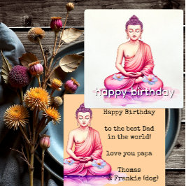 Buddha Watercolor Birthday, Meditation / Yoga Kort