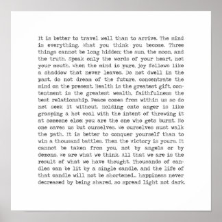 Buddha Wisdom ord citat Poster