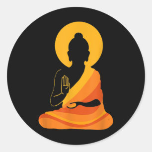 Buddha YingYang Zen Yoga, slappna av, njut livet Runt Klistermärke
