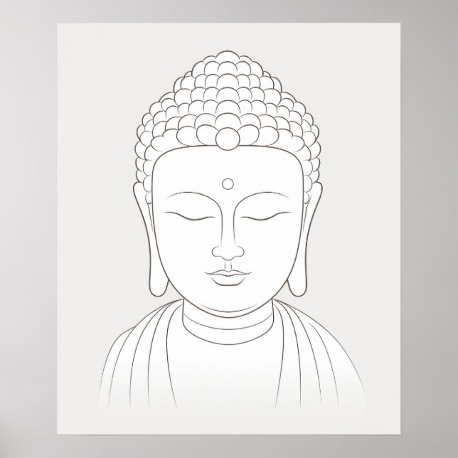 Buddha Yoga Meditation minimalist konst Poster (Framsidan)