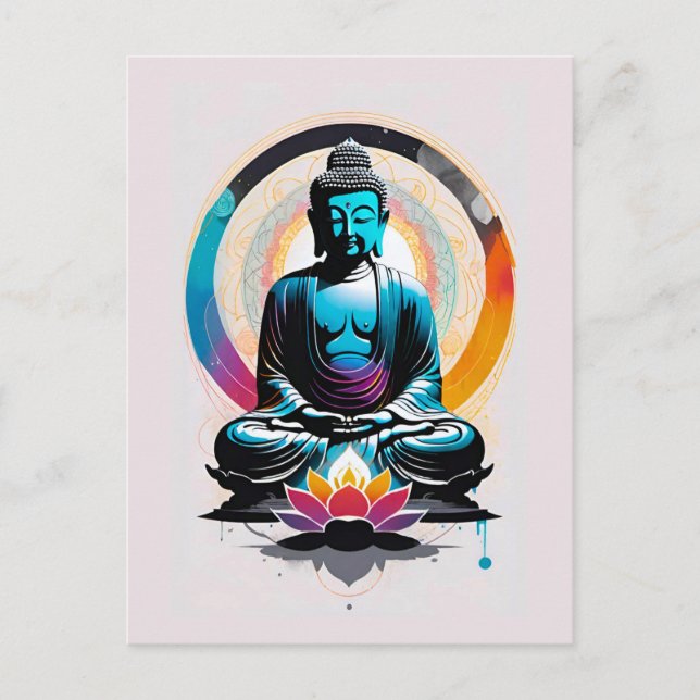 Buddha Zen Art Vykort (Framsida)