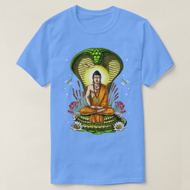 Buddha Zen Cobra Meditation T Shirt (Design framsida)