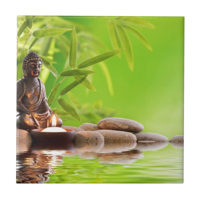 buddha zen fritidshund kakelplatta (Framsidan)
