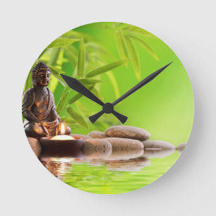 buddha zen fritidsodling rund klocka