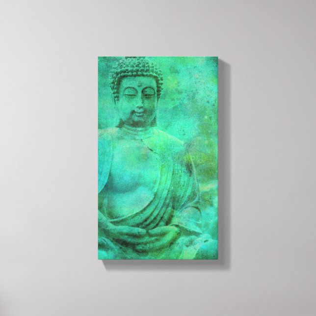 Buddha Zen Garden in Blue and Grönt Shades Canvas (Framsida)