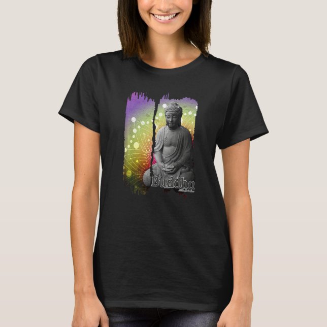 Buddhafigur Buddhism Mode Kvinnor Män Regnbåge T Shirt (Framsida)