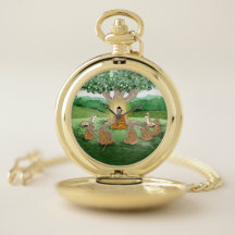 Buddhas första sermon Teaching Pocket Watch