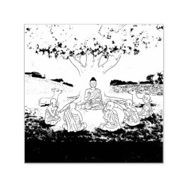 Buddhas första sermon undervisar självbränande Fri Självfärgande Stämpel