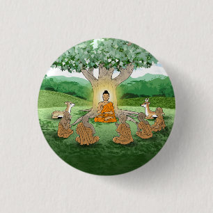 Buddhas första sermon-undervisningsknapp knapp