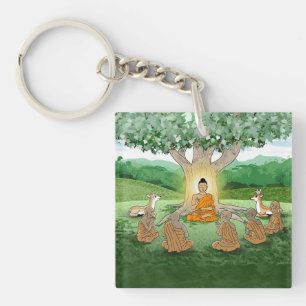 Buddhas första sermon-undervisningsnyckelkedja