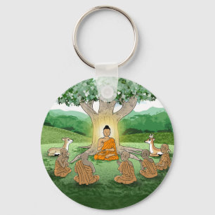 Buddhas första sermon-undervisningsnyckelkedja nyckelring
