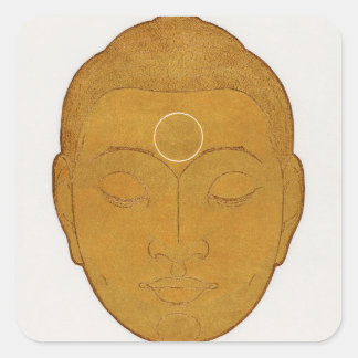 Buddhas huvud (1943) fyrkantigt klistermärke