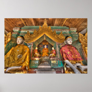 Buddhas i ett tempel poster