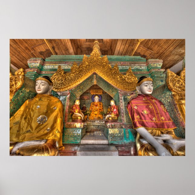 Buddhas i ett tempel poster (Framsidan)