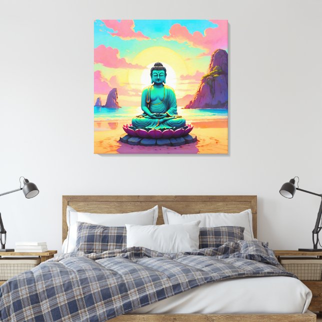 Buddhas solnedgångsreflektion canvastryck (Insitu (sovrum))