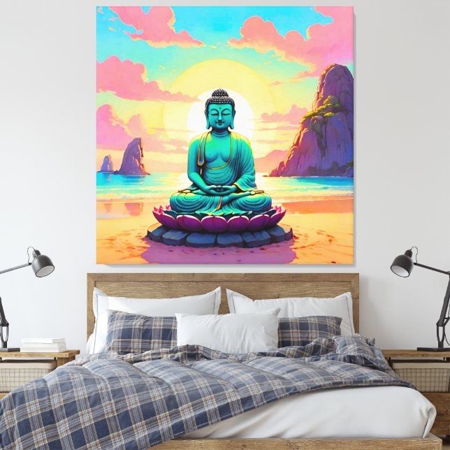 Buddhas sunset Reflection Canvastryck (Insitu (sovrum))