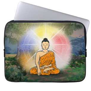 Buddhas upplysning Dharma Wheel Laptop sleeve